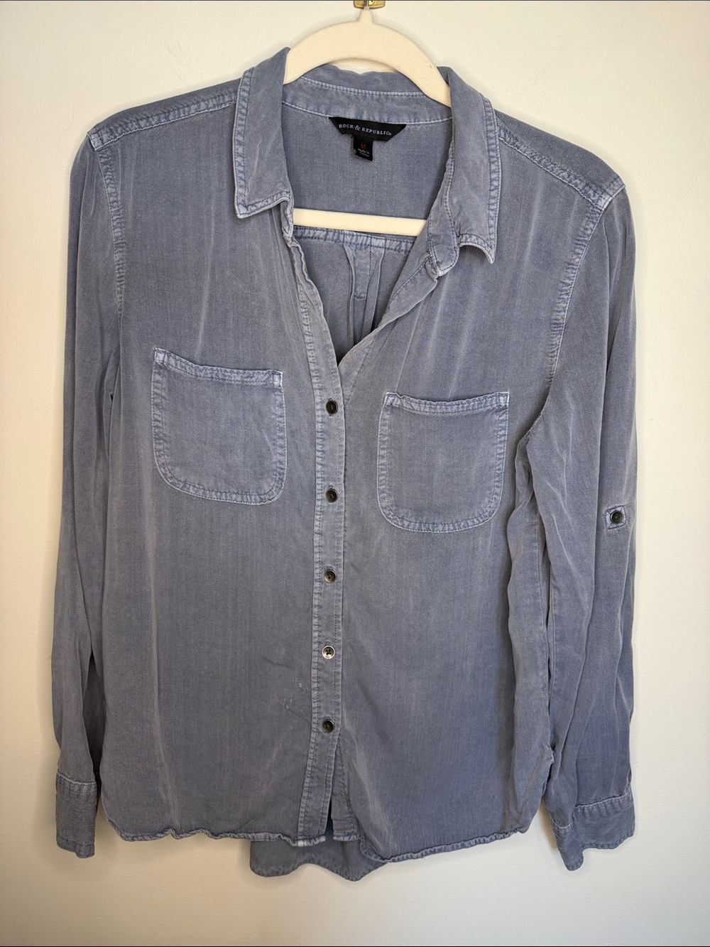 Rock & Republic Washed Light Blue Button-Down Shirt